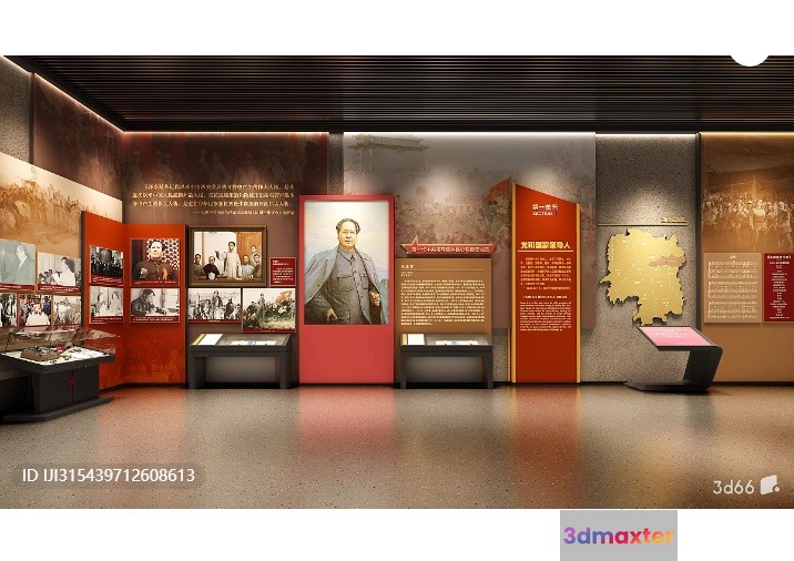 A Museum Exhibit 3D Model - 722 - VRAY Render