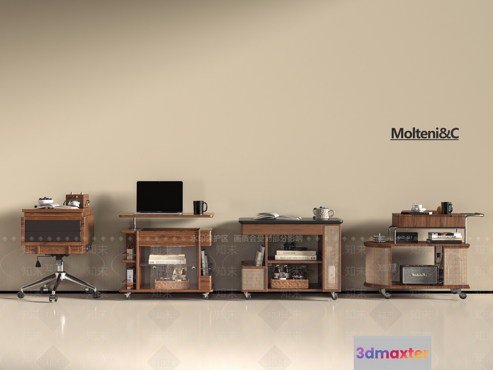Office Furniture Set 3D Model - 14111 - VRAY Render