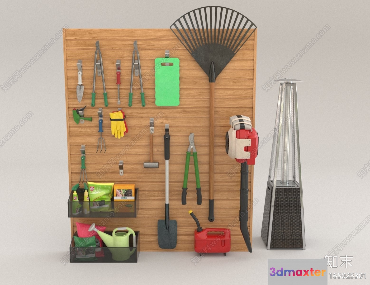 A Gardening Tool Set 3D Model - 2611 - VRAY Render