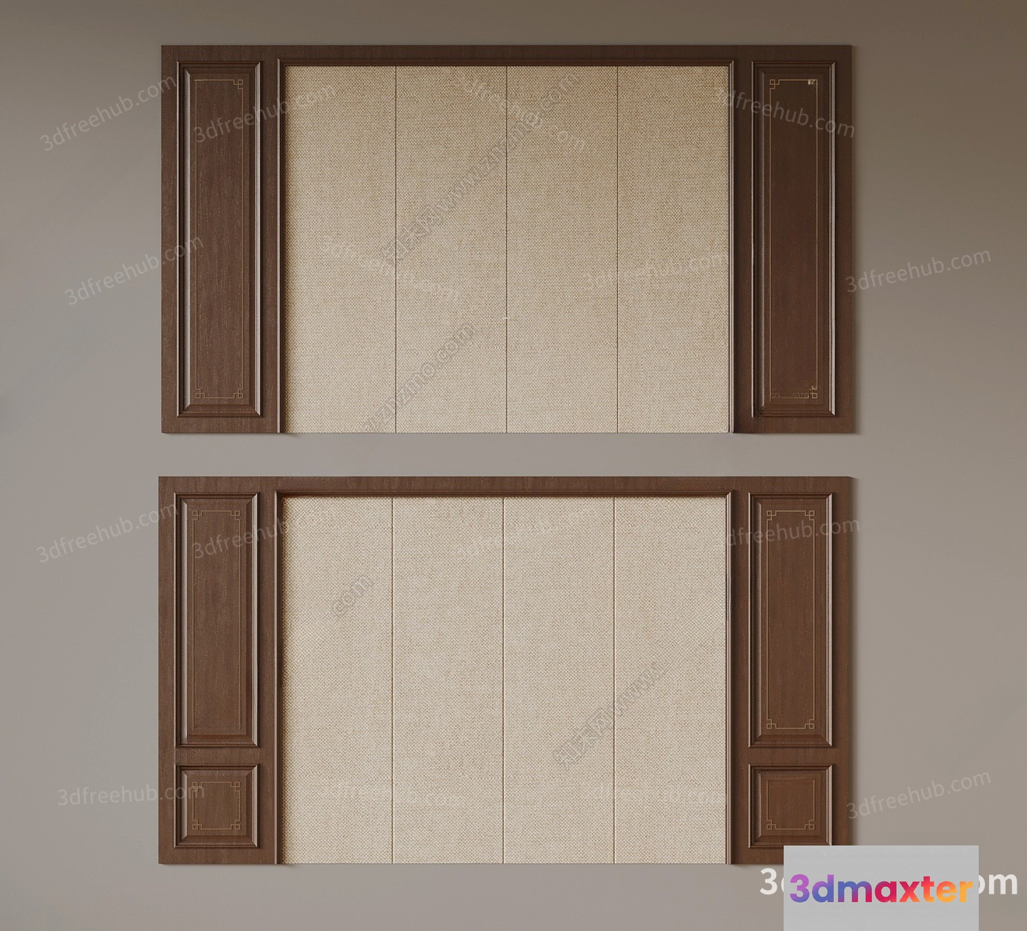 Brown Wooden Cabinet 3D Model - 20515 - VRAY Render