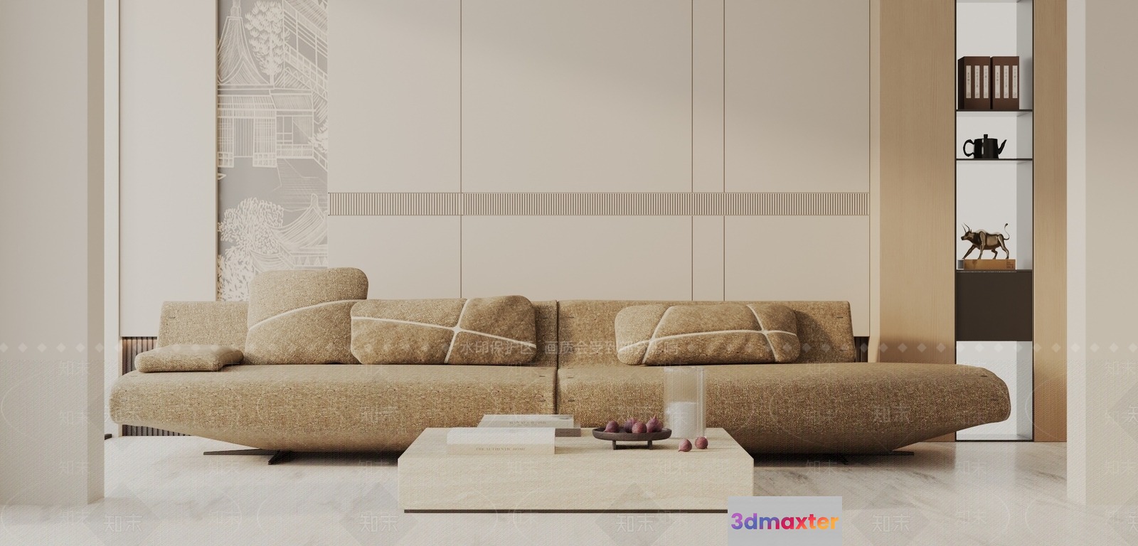 Modern Living Room 3D Model - 16186 - VRAY Render