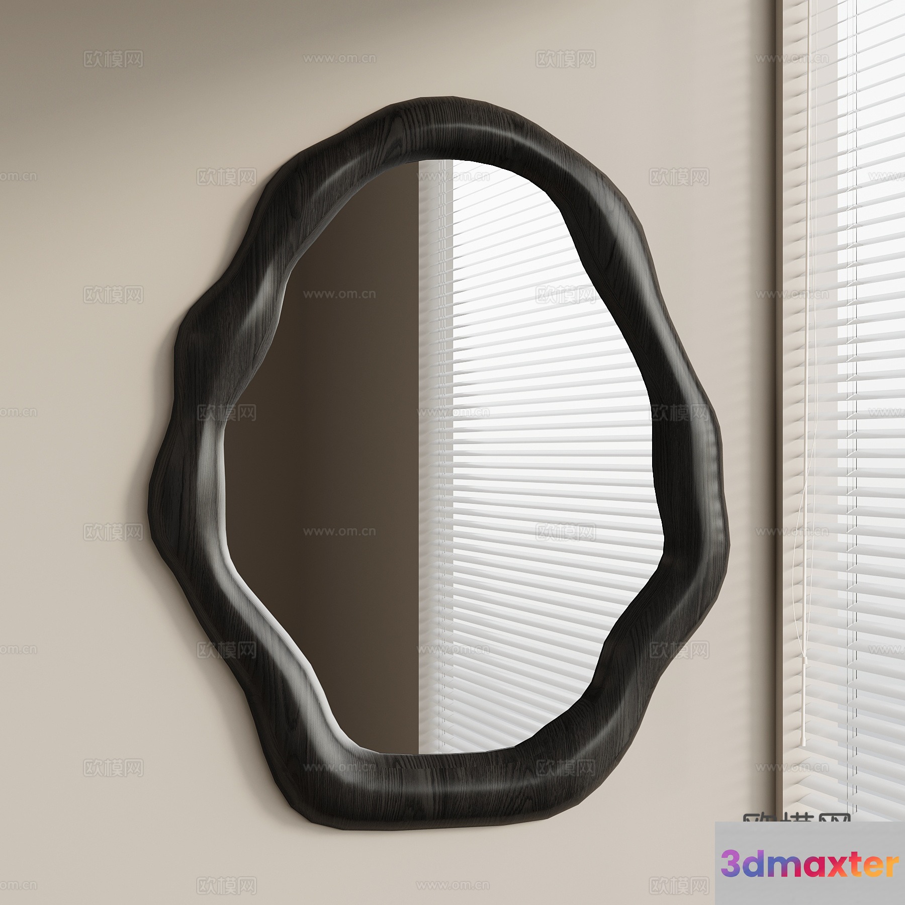 A Mirror With A Unique Irregularly Shaped Frame 3D Model - 4878 - VRAY Render