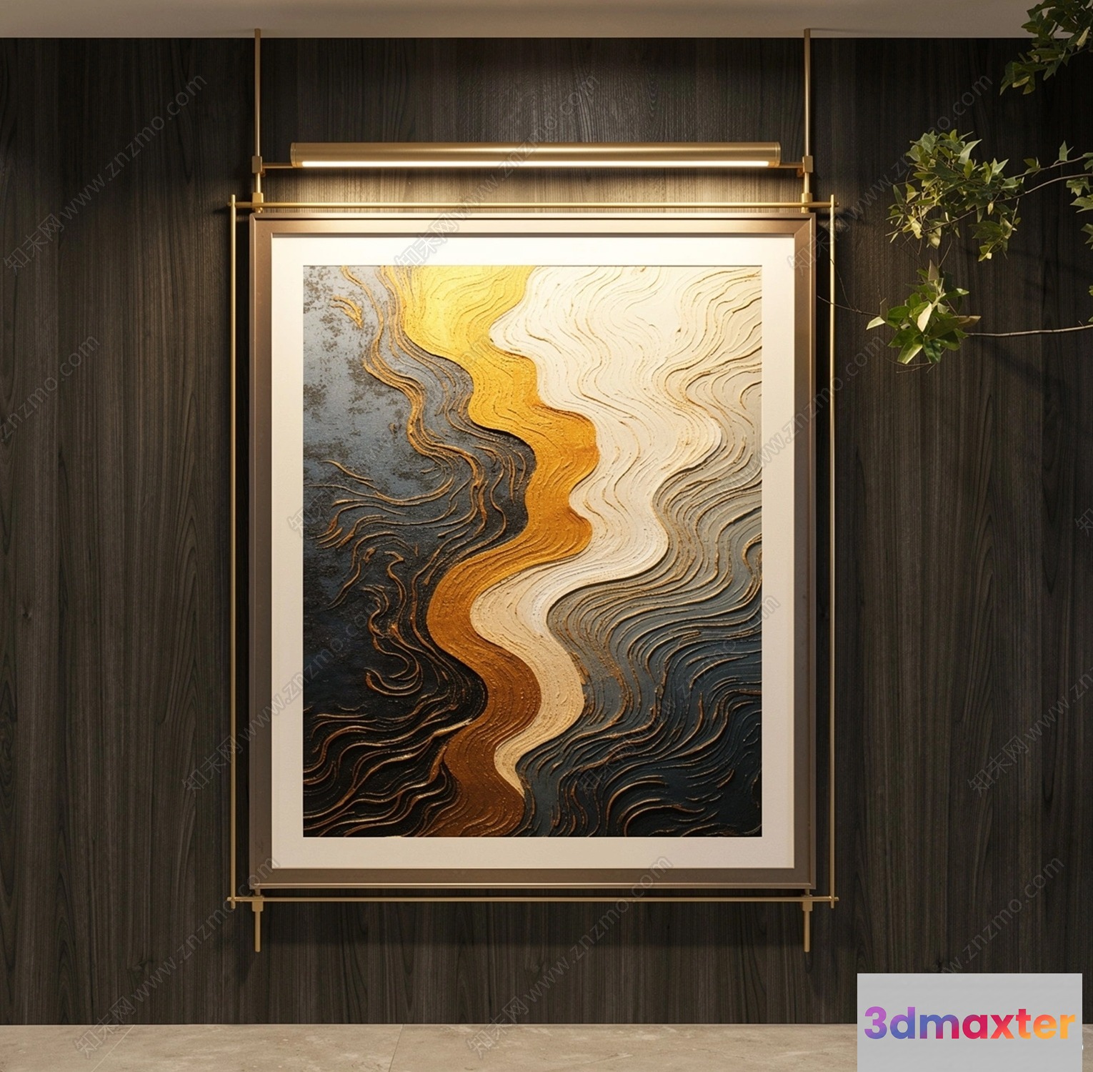 Modern Abstract Painting 3D Model - 6198 - VRAY Render