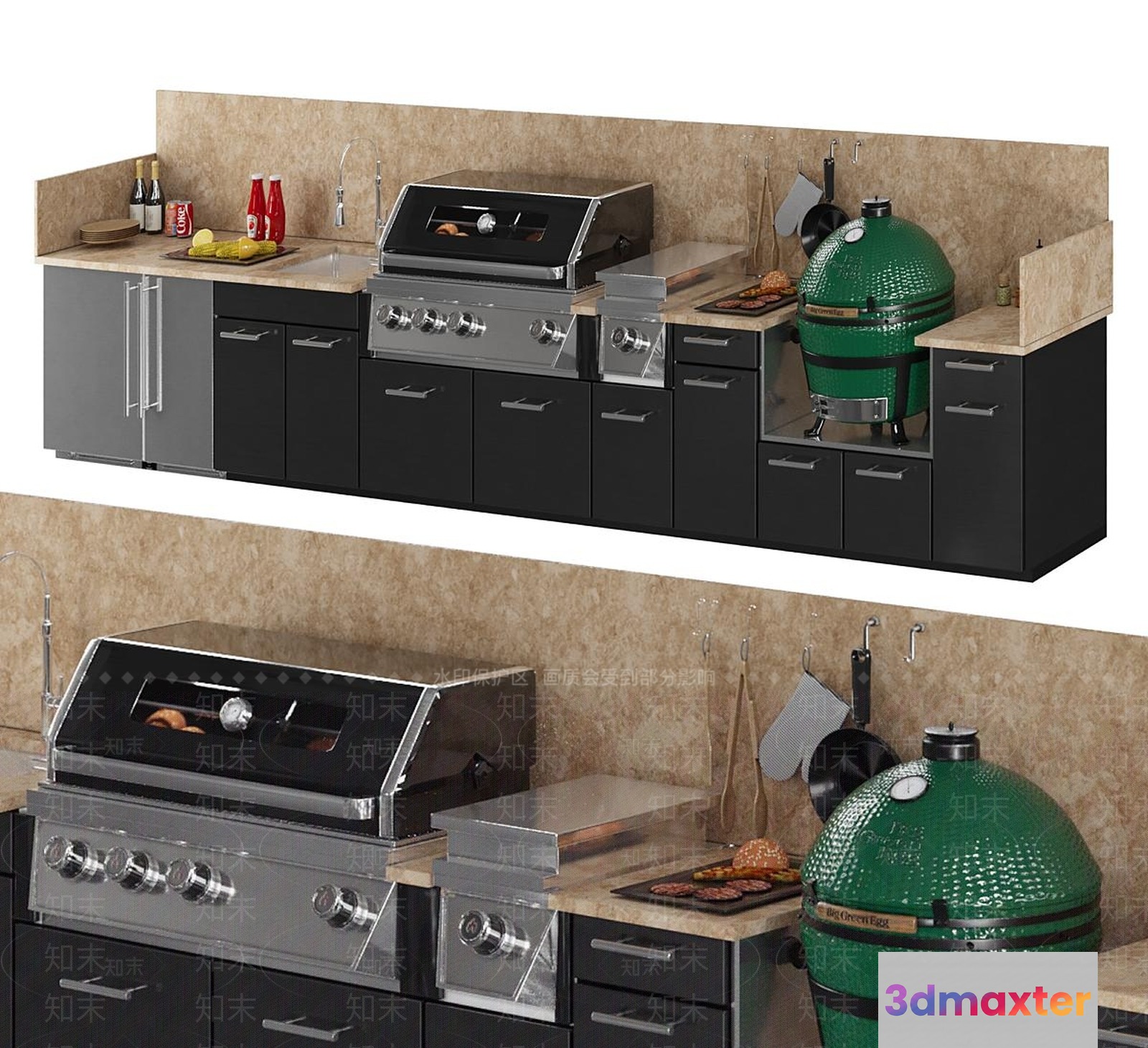 Outdoor Kitchen Setup 3D Model - 8376 - VRAY Render