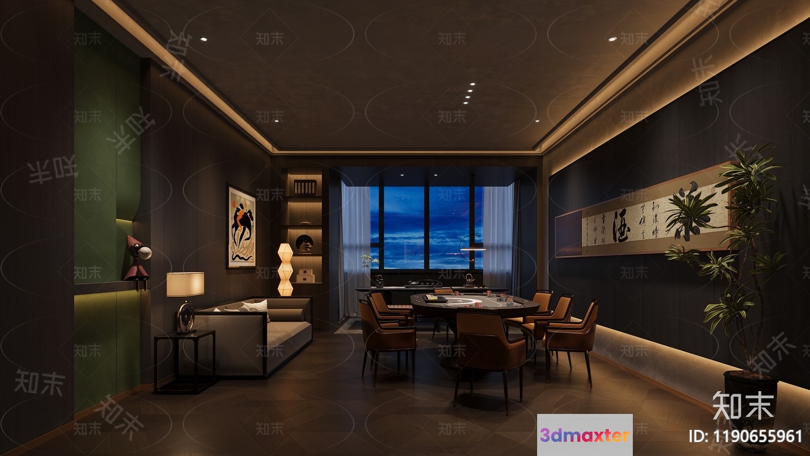 Modern Living Room 3D Model - 617 - CORONA Render