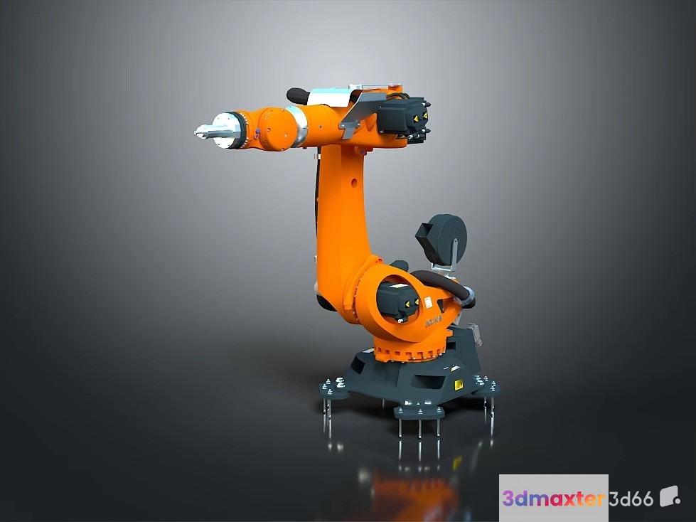 Orange Robot Arm 3D Model - 20324 - VRAY Render