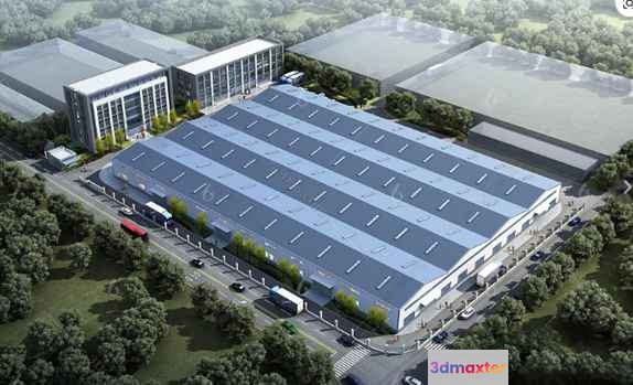 A Large Warehouse 3D Model - 4531 - VRAY Render