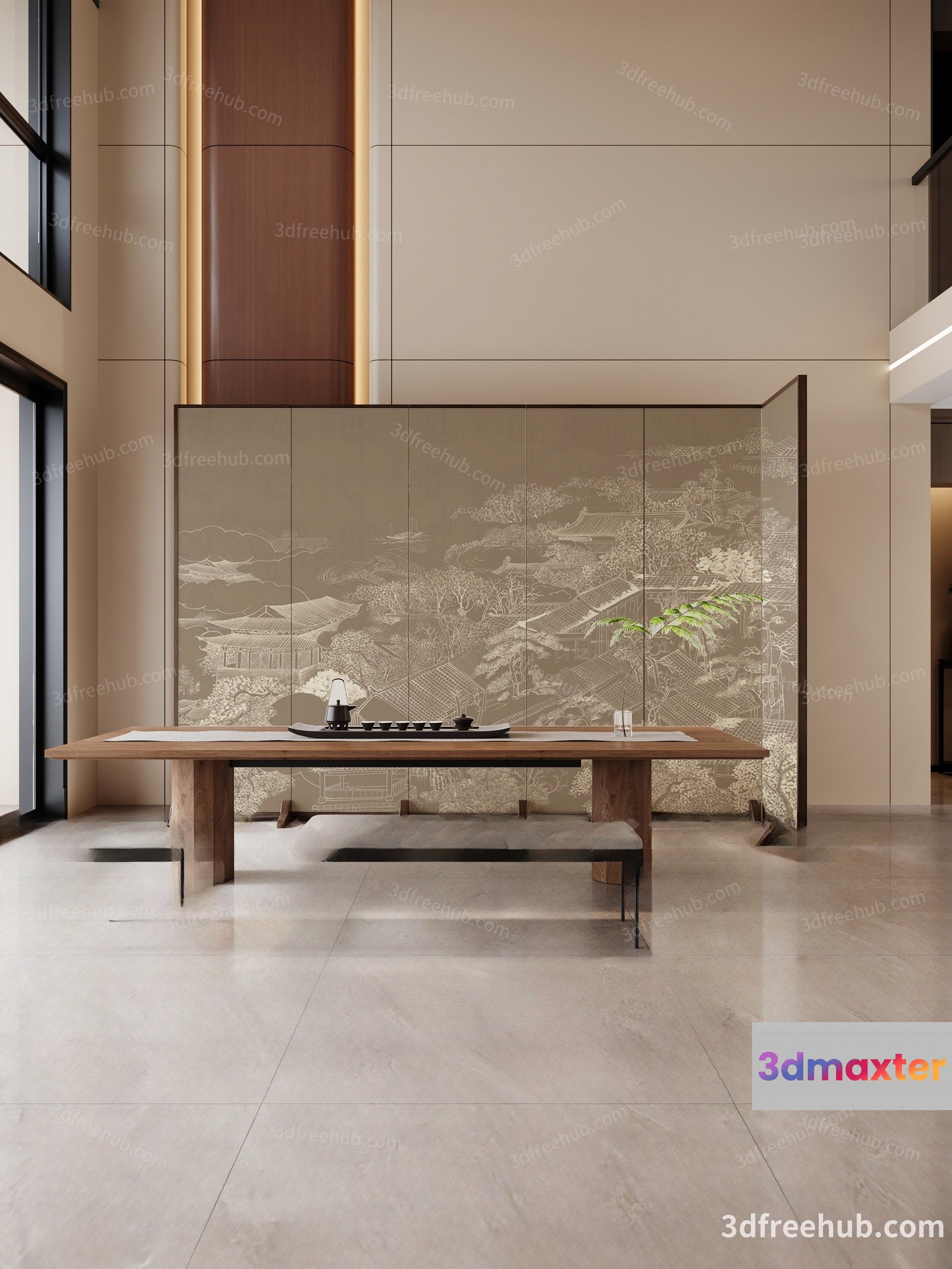 Modern Living Room 3D Model - 467 - VRAY Render