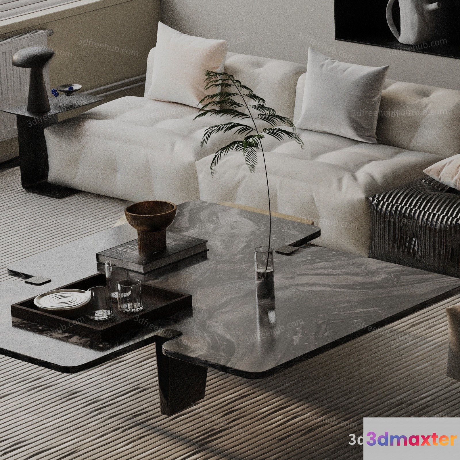Modern Living Room 3D Model - 468 - VRAY Render