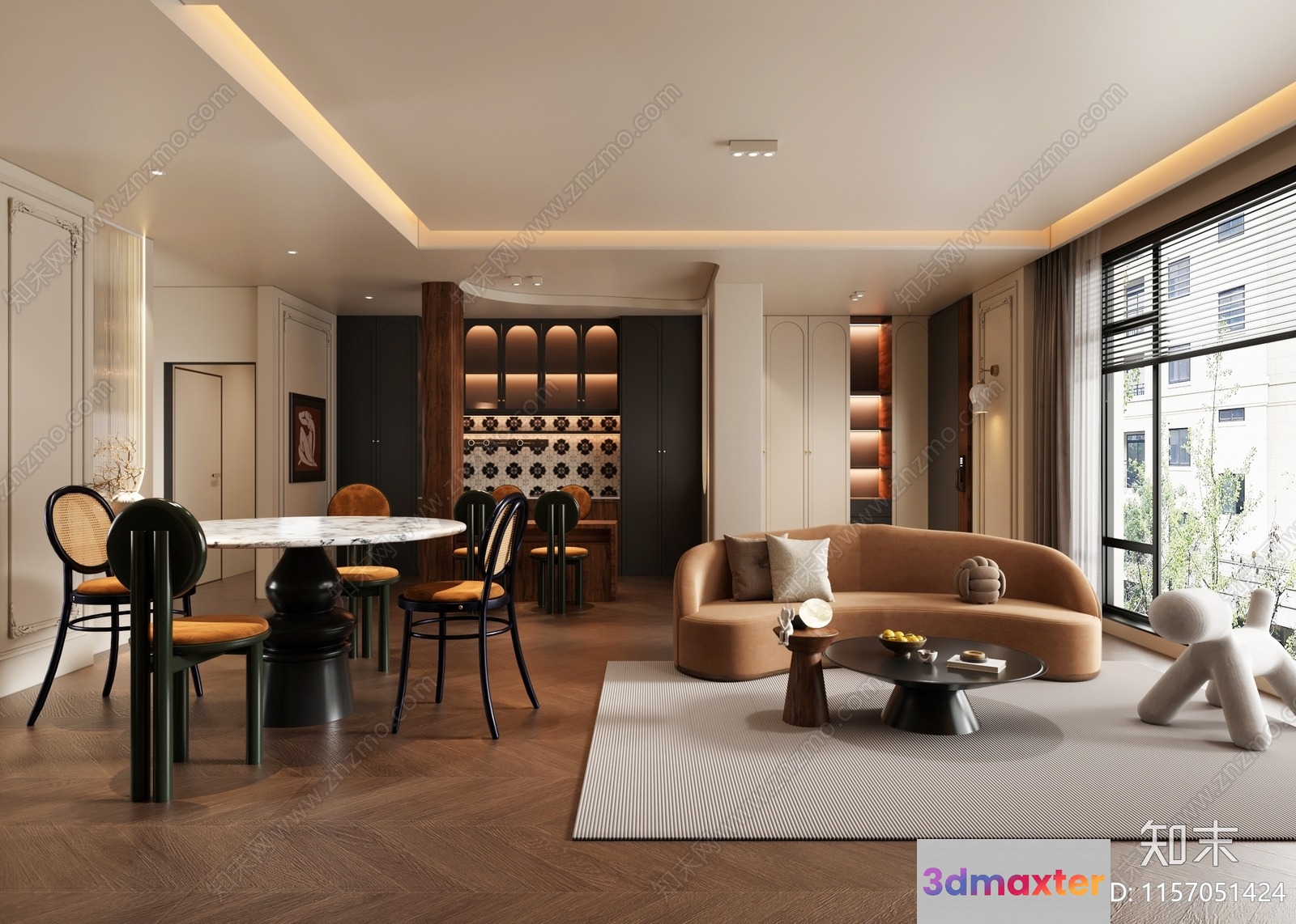 Modern Living Room 3D Model - 16008 - VRAY Render