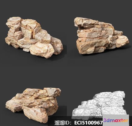 A Rock Formation 3D Model - 8467 - VRAY Render