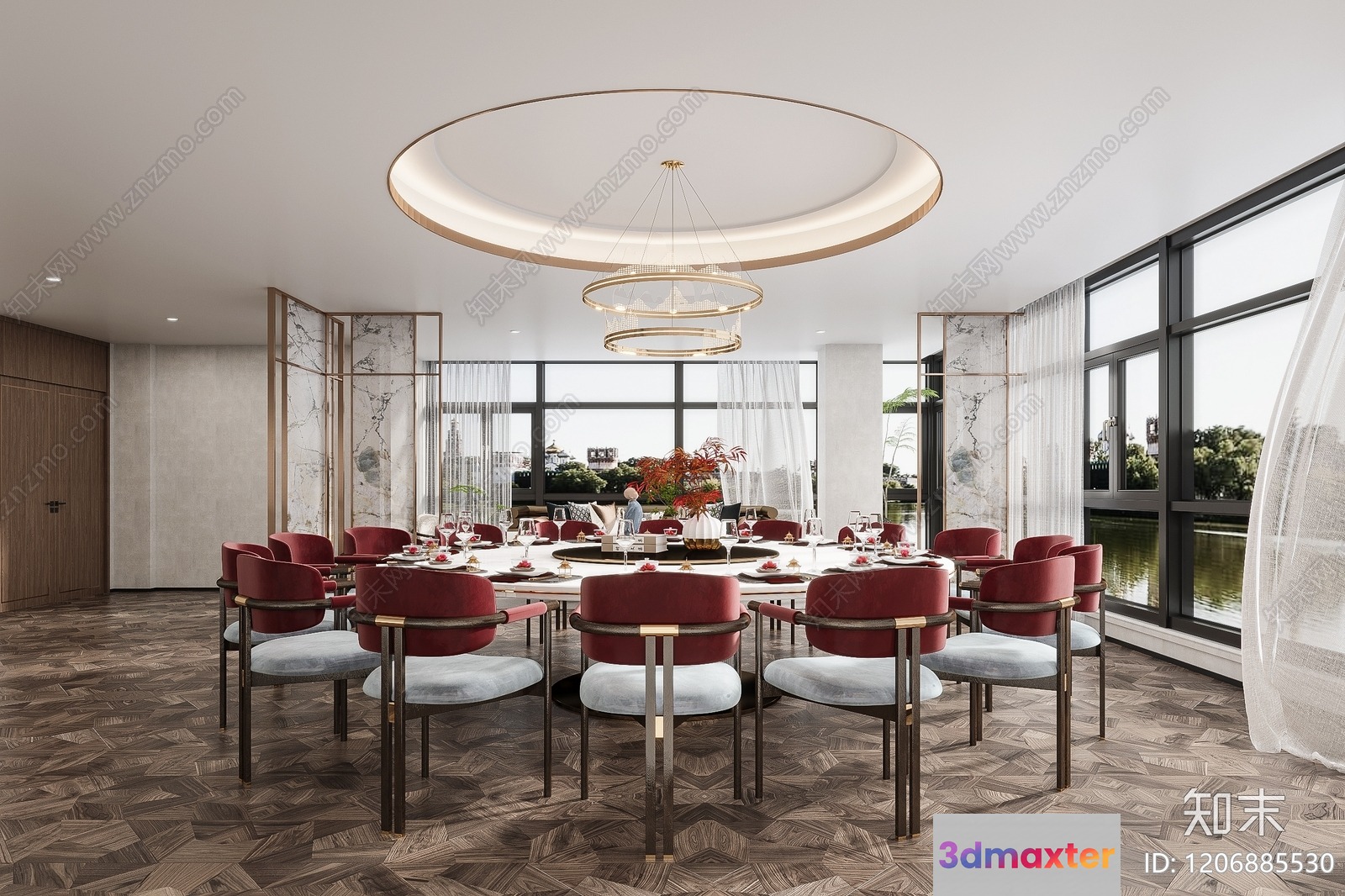 Modern Dining Room 3D Model - 19429 - CORONA Render