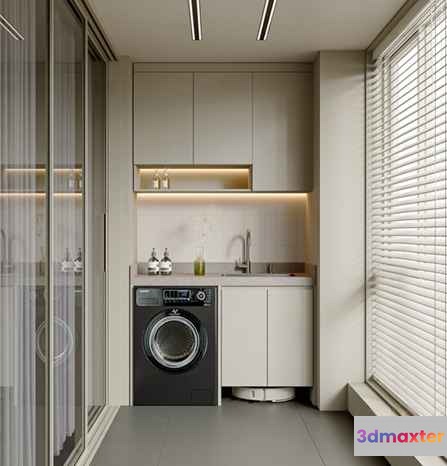 Modern Laundry Room 3D Model - 3558 - VRAY Render