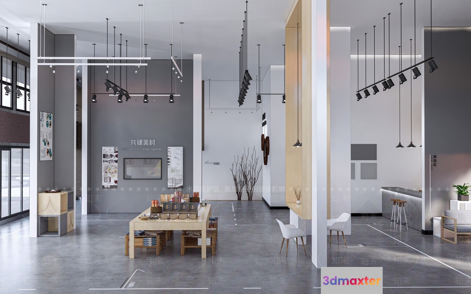 Modern Open Space 3D Model - 5455 - VRAY Render