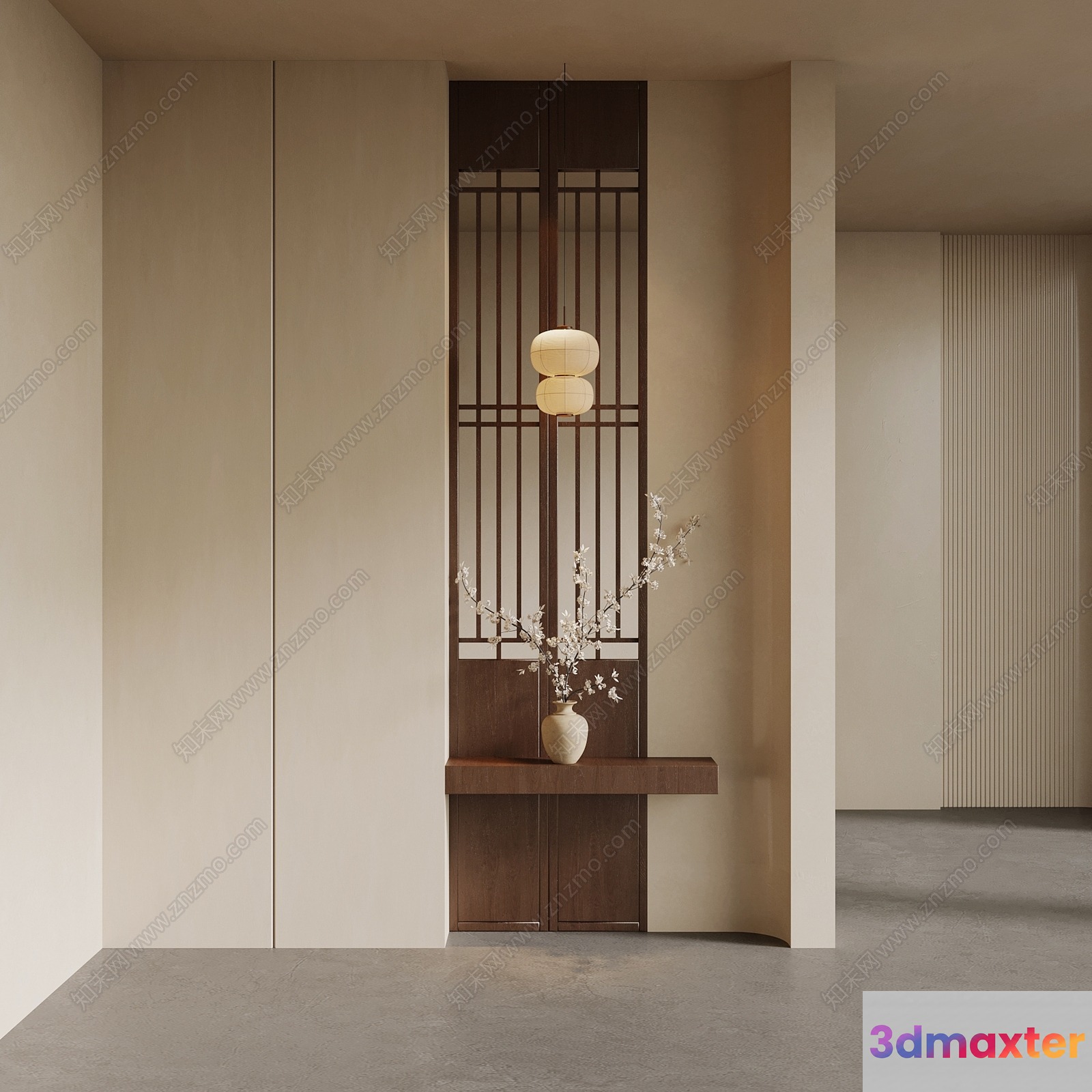 Modern Asian-Inspired Entryway 3D Model - 4841 - VRAY Render