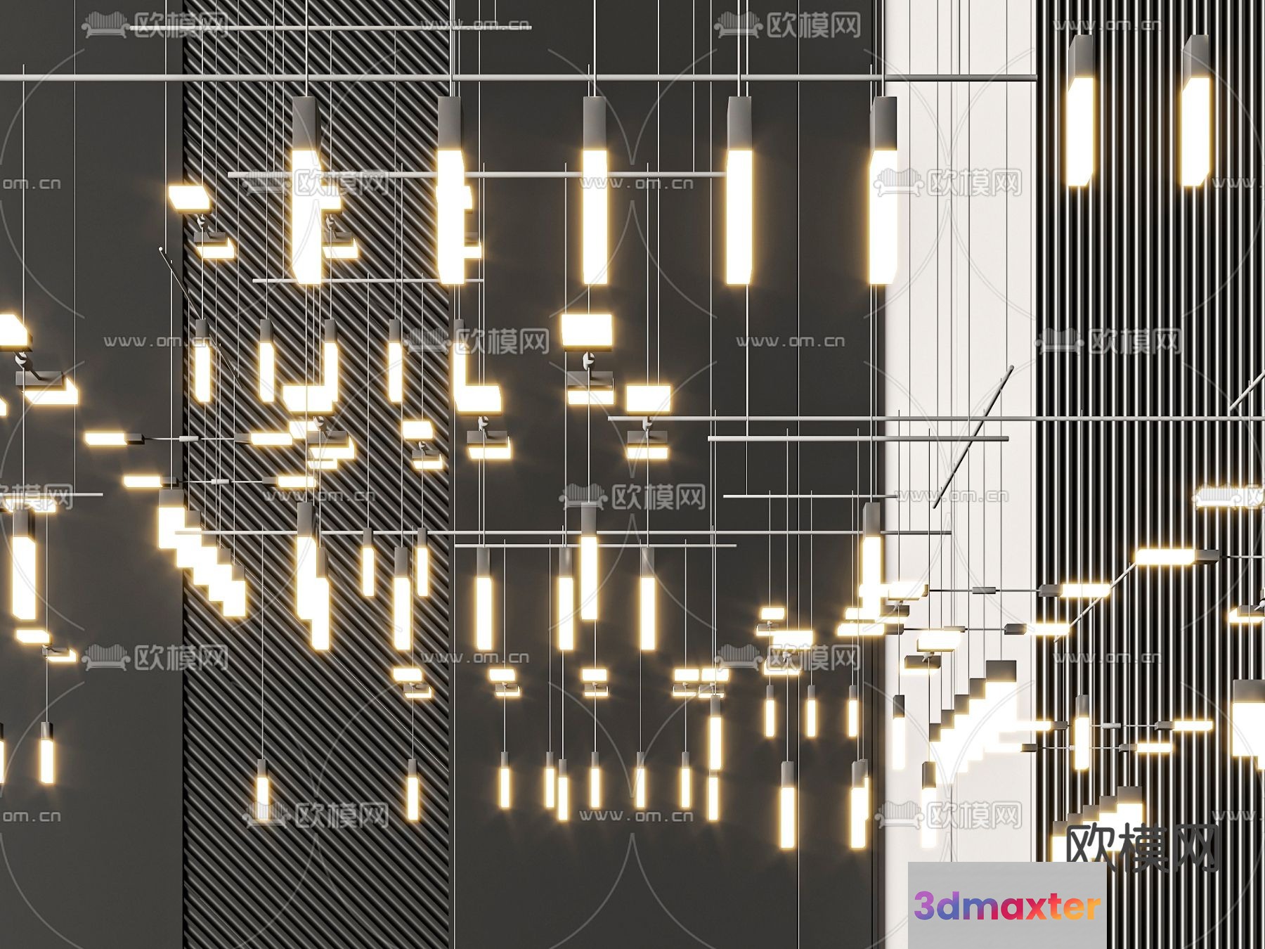 Modern Light Fixtures 3D Model - 9016 - VRAY Render
