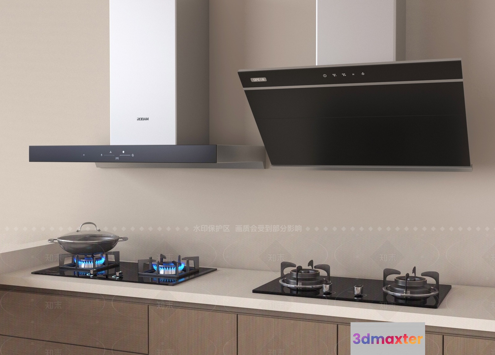 Modern Kitchen Appliances 3D Model - 456 - VRAY Render