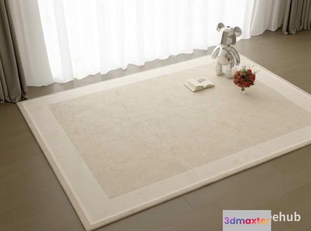 White Area Rug 3D Model - 23274 - VRAY Render