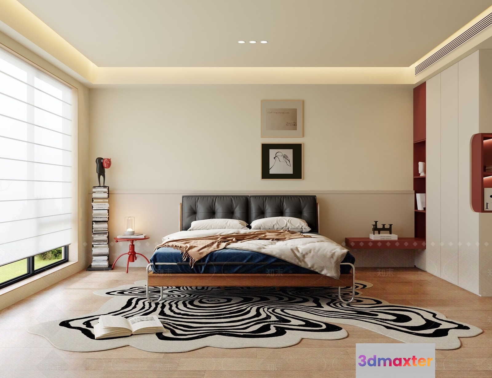 Cozy Modern Bedroom 3D Model - 15874 - CORONA Render