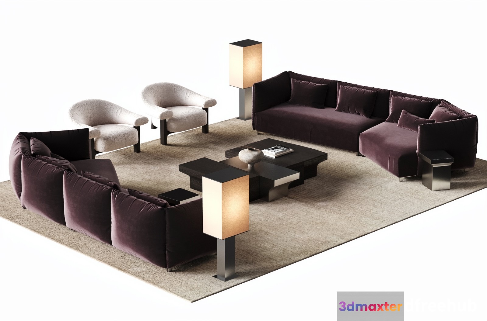 Modern Living Room 3D Model - 21925 - VRAY Render