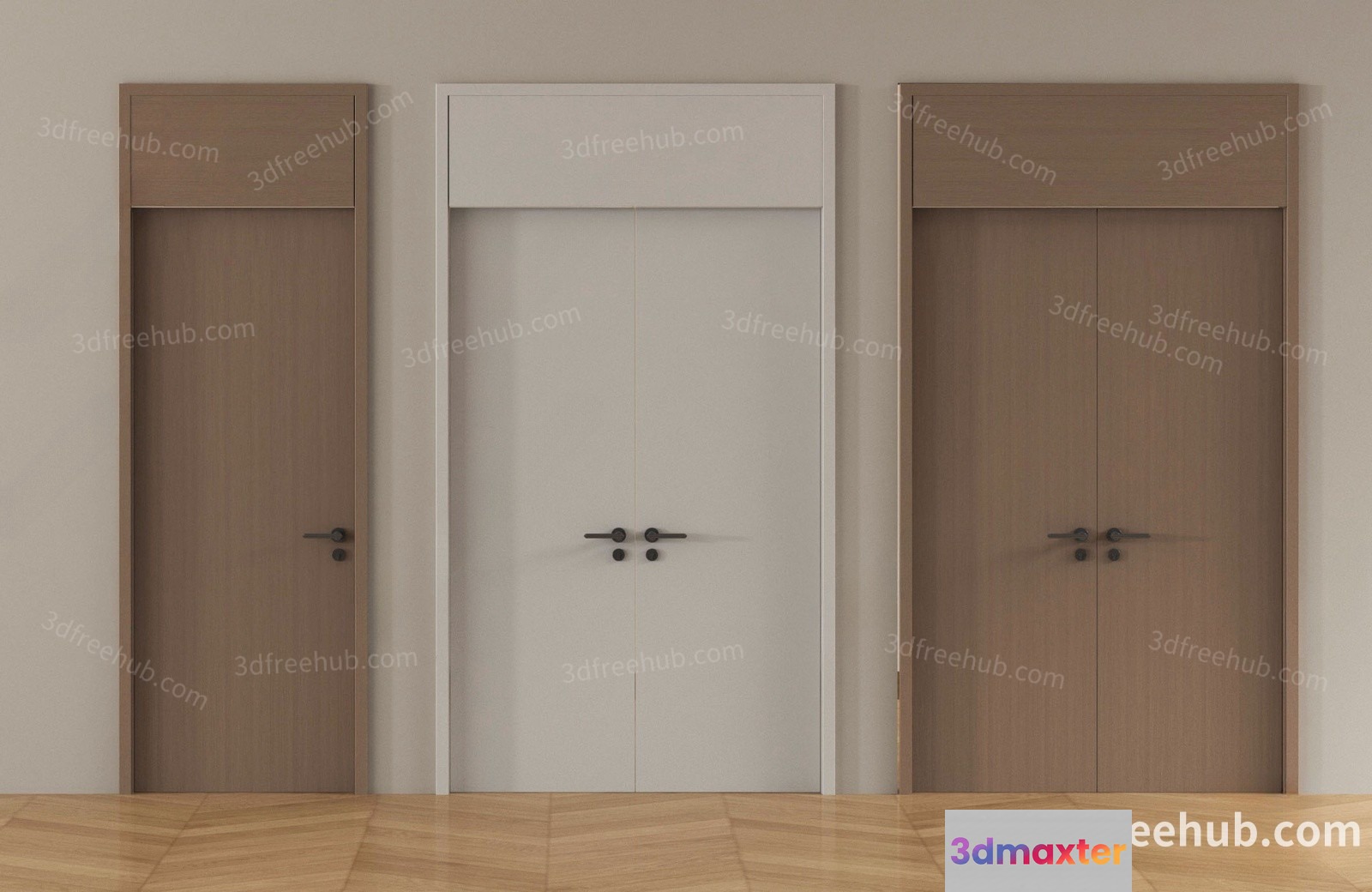 Modern Interior Doors 3D Model - 21930 - VRAY Render