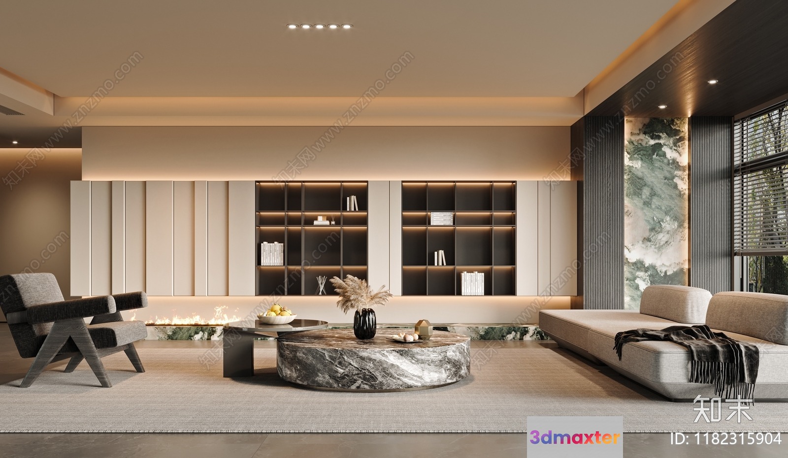 Modern Living Room 3D Model - 16479 - CORONA Render