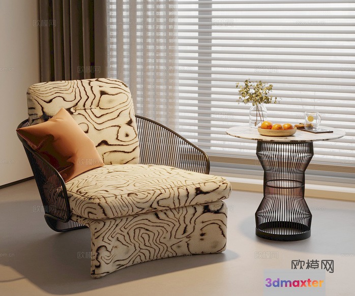 Modern Living Room 3D Model - 11136 - VRAY Render