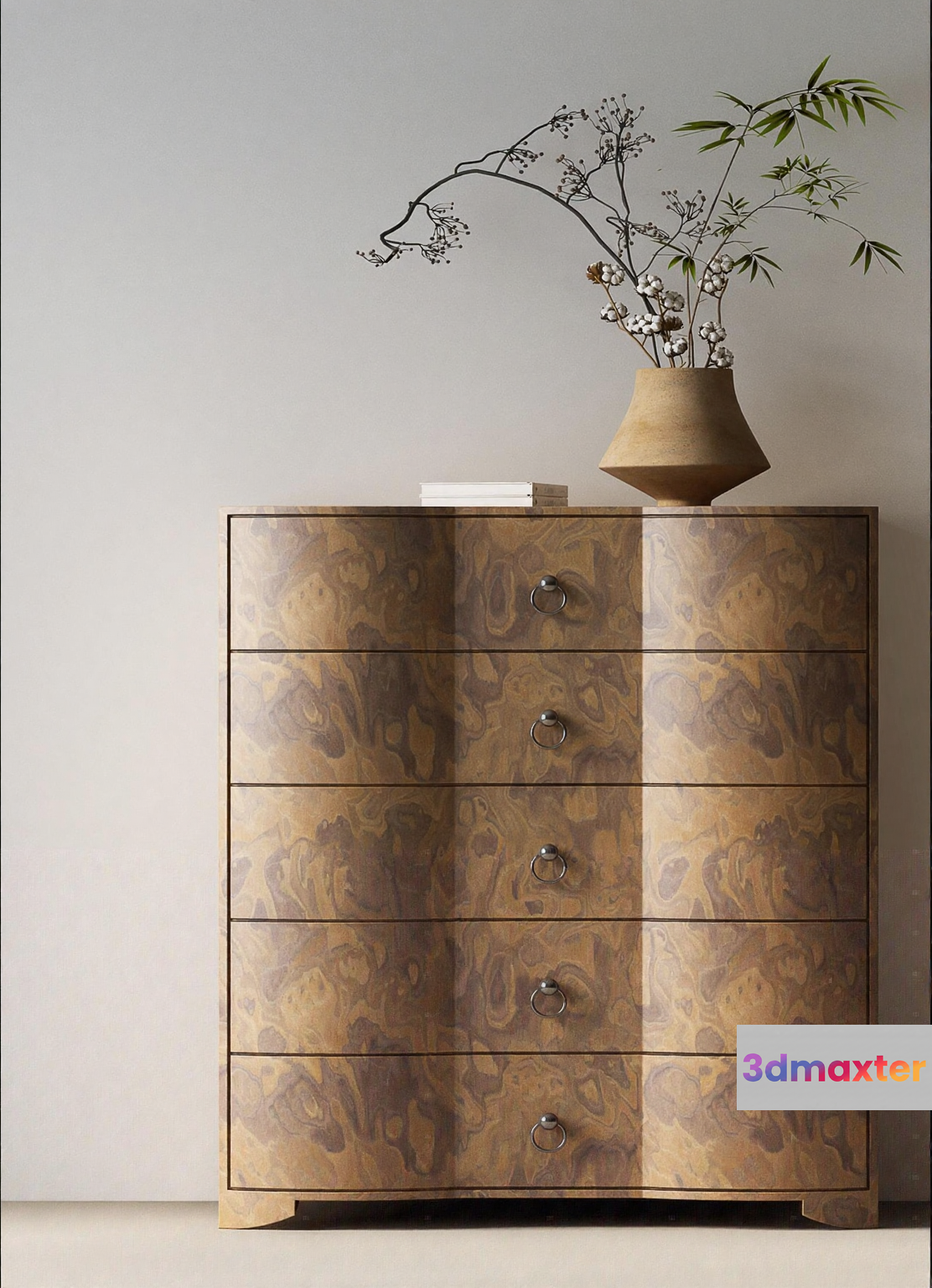 A Wooden Dresser 3D Model - 924 - VRAY Render
