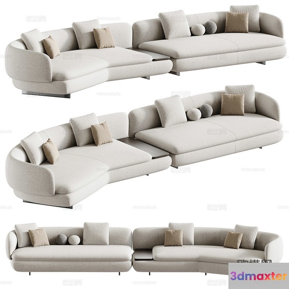 A White Couch 3D Model - 4190 - CORONA Render