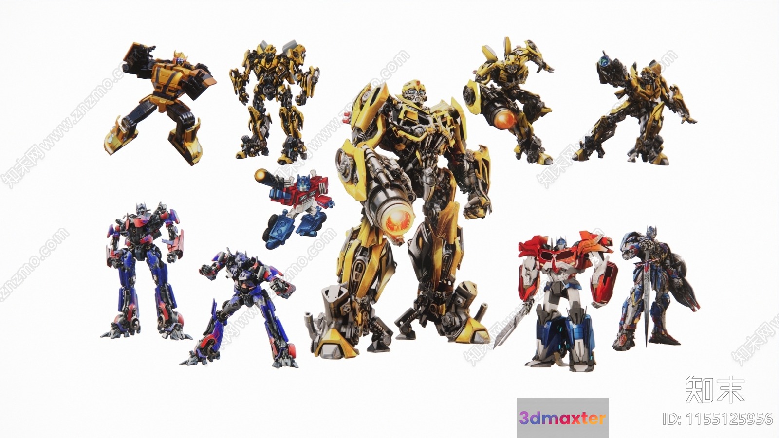 Transformers Action Figures 3D Model - 526 - VRAY Render
