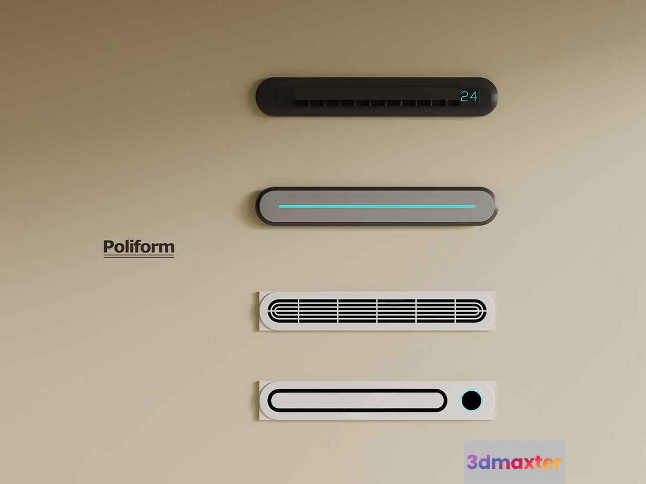 Poliform Wall-Mounted Thermostat 3D Model - 12493 - VRAY Render