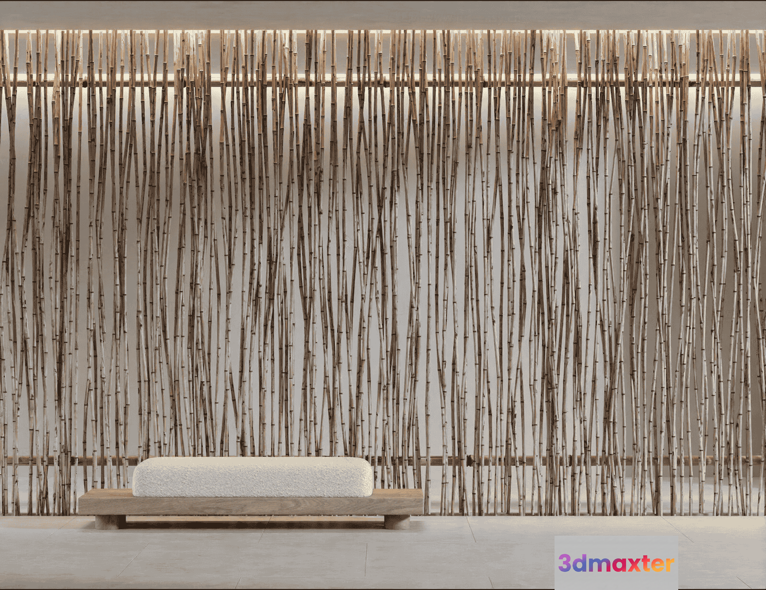Modern Bamboo Wall 3D Model - 15382 - VRAY Render