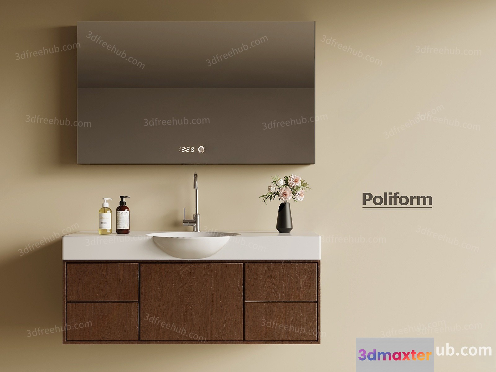 Modern Bathroom Vanity 3D Model - 20488 - VRAY Render