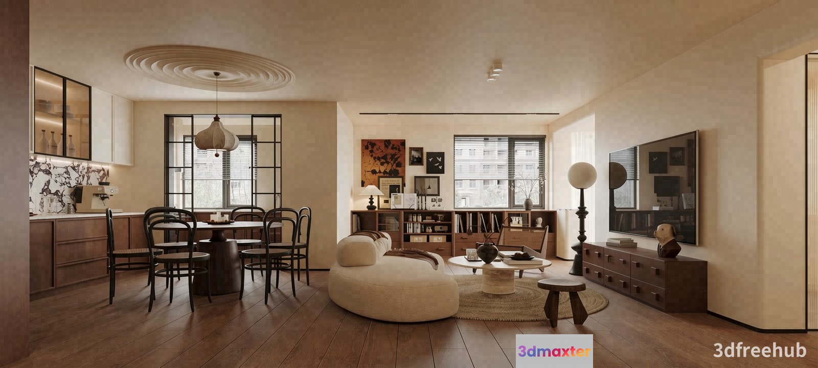 Modern Living Room 3D Model - 23614 - VRAY Render