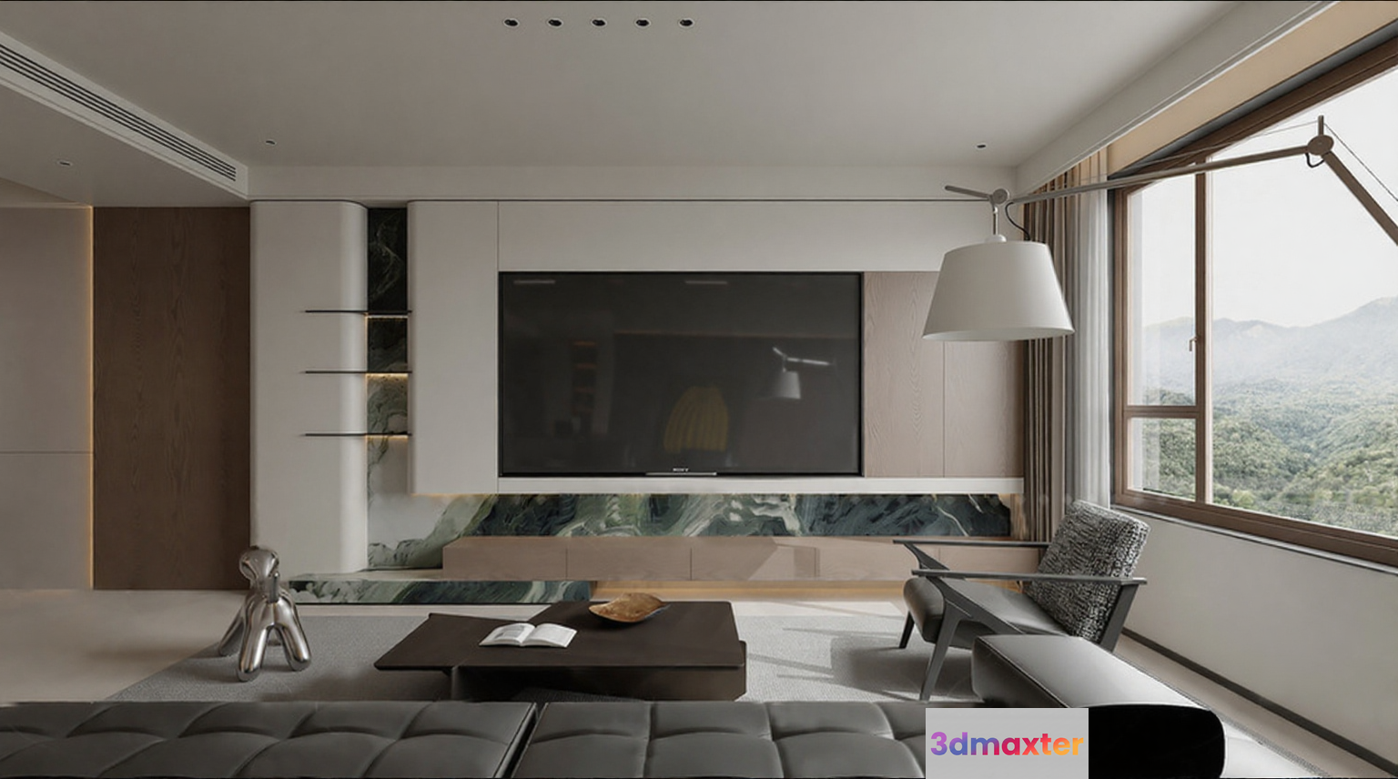 Modern Living Room 3D Model - 20017 - CORONA Render