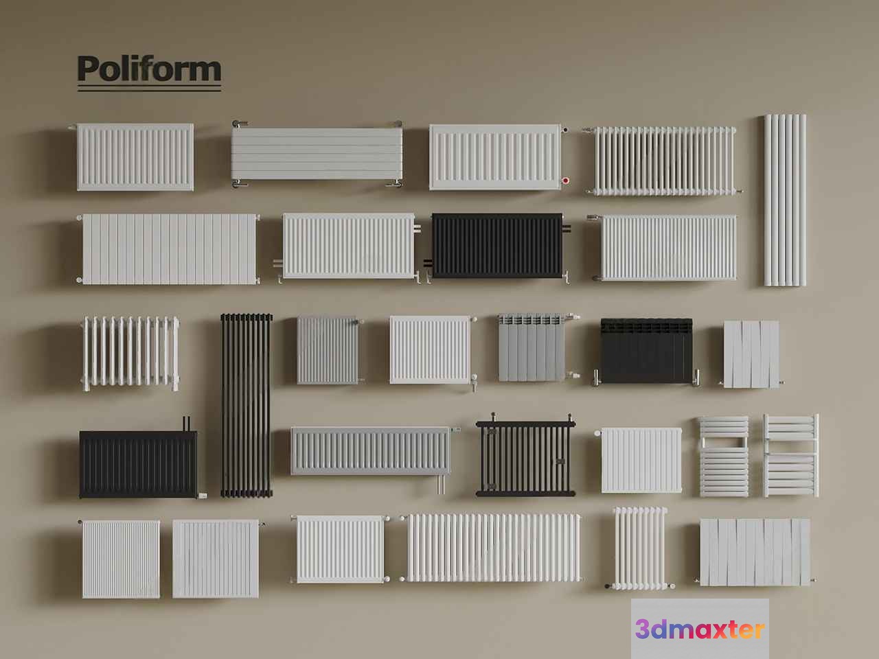 A Collection Of Radiators 3D Model - 15762 - VRAY Render