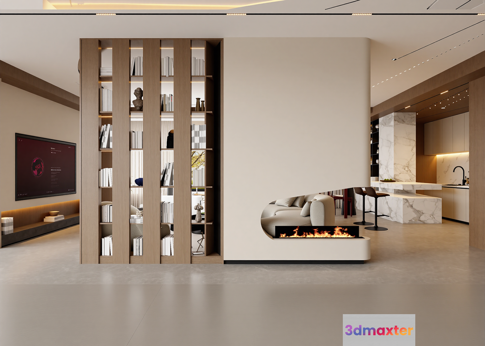 Modern Living Room 3D Model - 14774 - VRAY Render