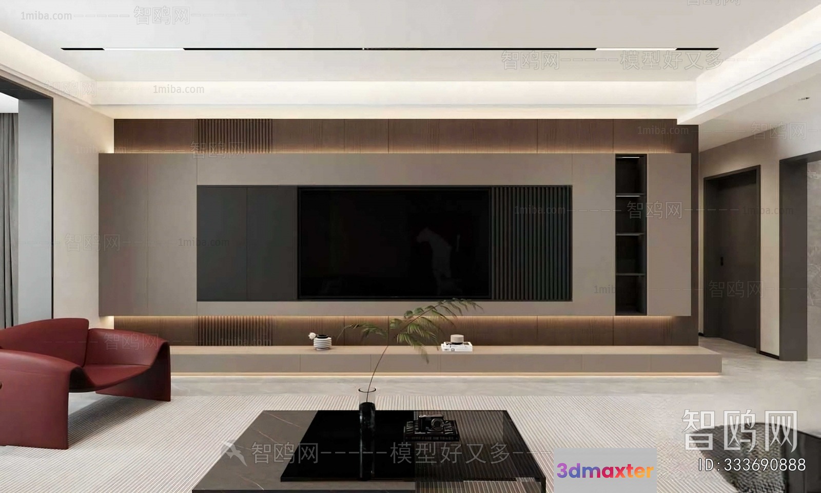 Modern Living Room 3D Model - 17986 - VRAY Render