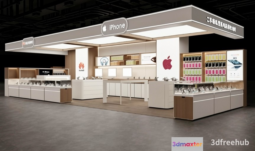 A Modern Electronics Store 3D Model - 20576 - VRAY Render