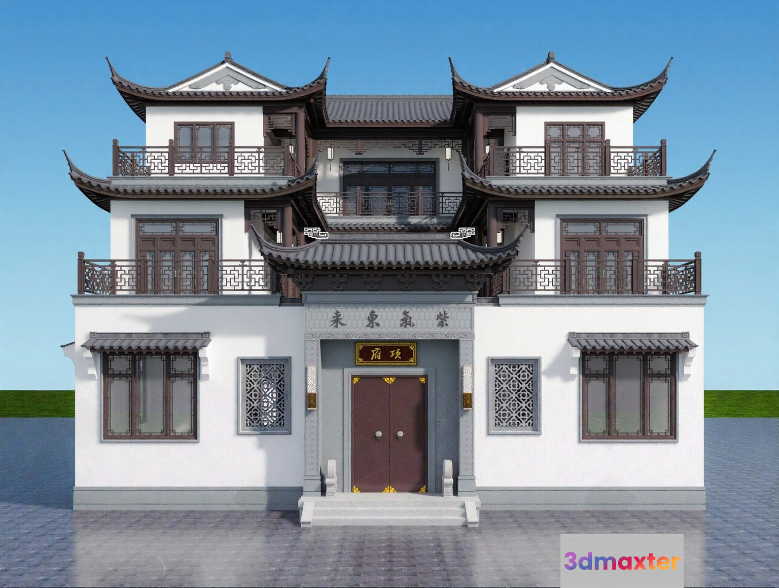 Traditional Chinese House 3D Model - 6149 - VRAY Render