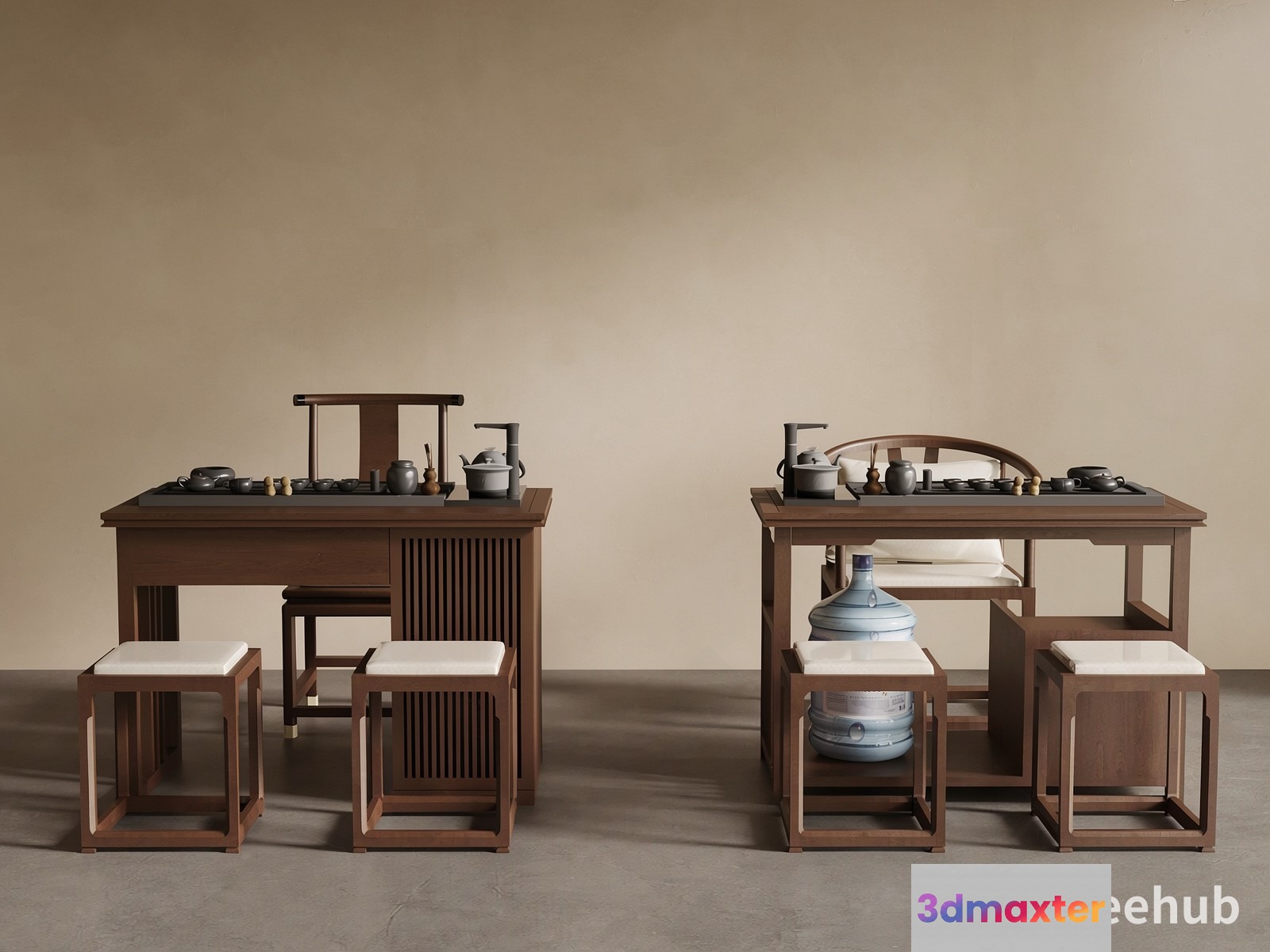 Modern Chinese Dining Set 3D Model - 21187 - VRAY Render
