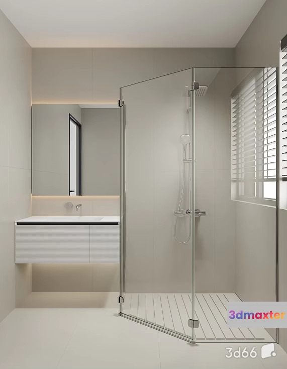 A Modern Bathroom 3D Model - 22070 - VRAY Render