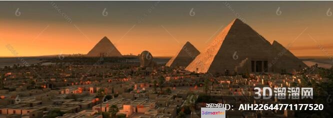 Ancient Egyptian Pyramids 3D Model - 2448 - VRAY Render