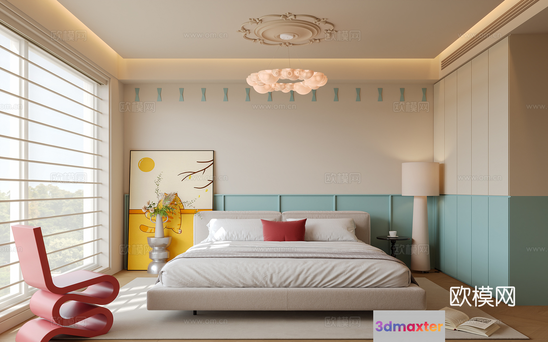 Cozy Bedroom 3D Model - 6455 - VRAY Render
