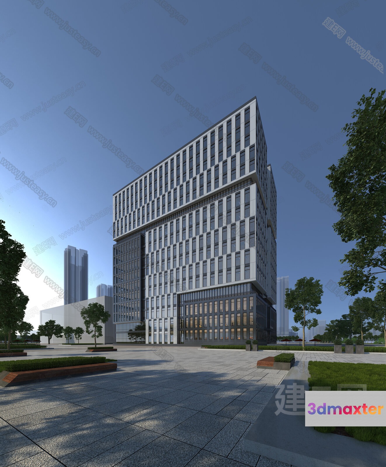 Modern High-Rise Building 3D Model - 14029 - VRAY Render