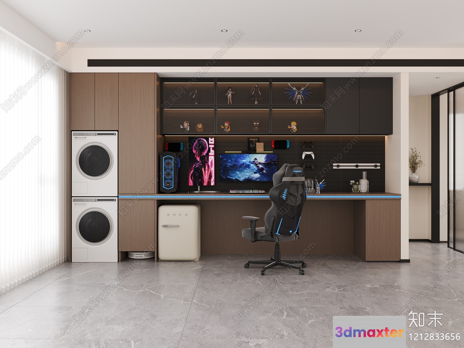 Modern Gaming Room 3D Model - 19844 - VRAY Render
