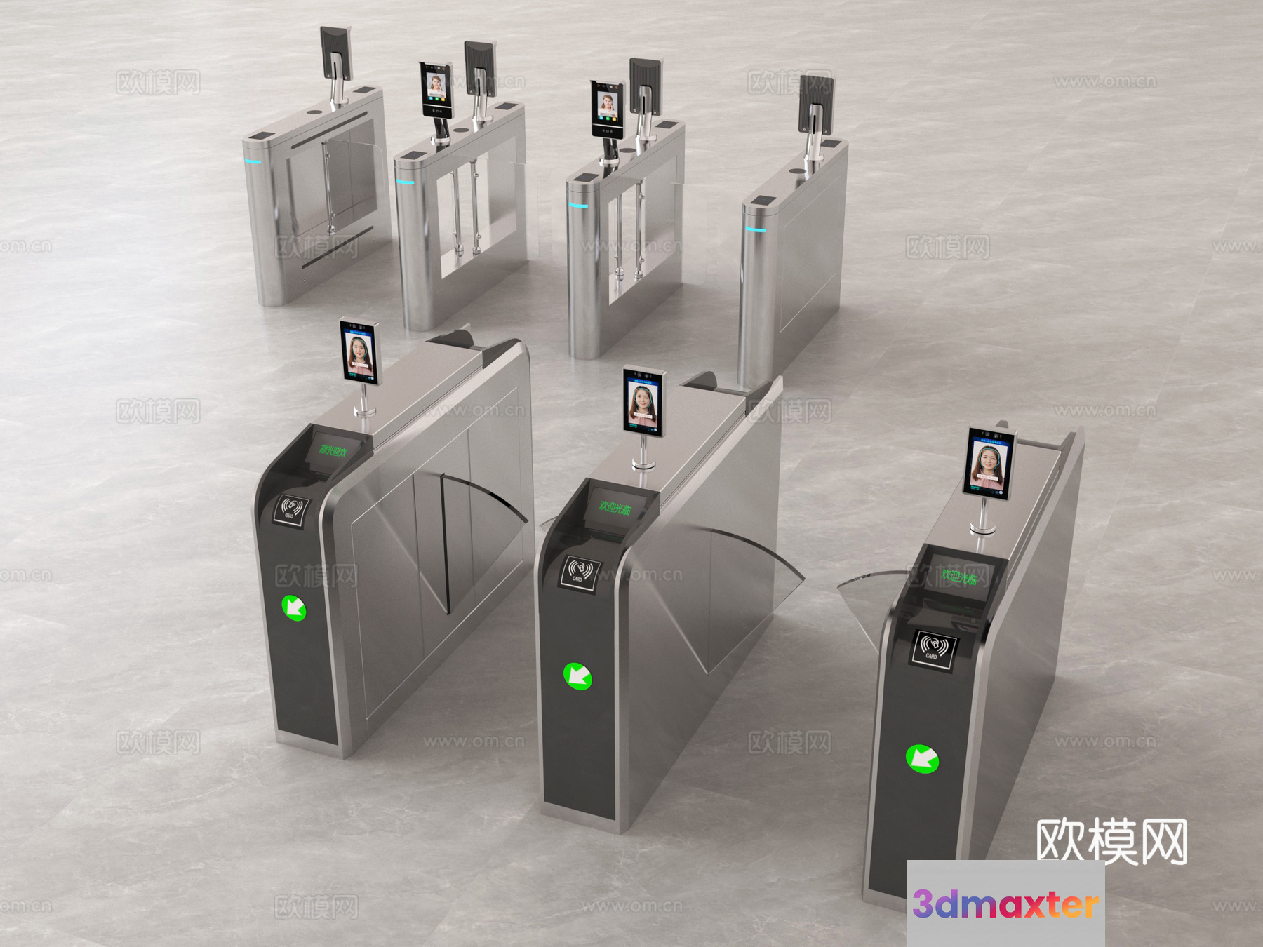 Modern Turnstiles 3D Model - 11498 - VRAY Render