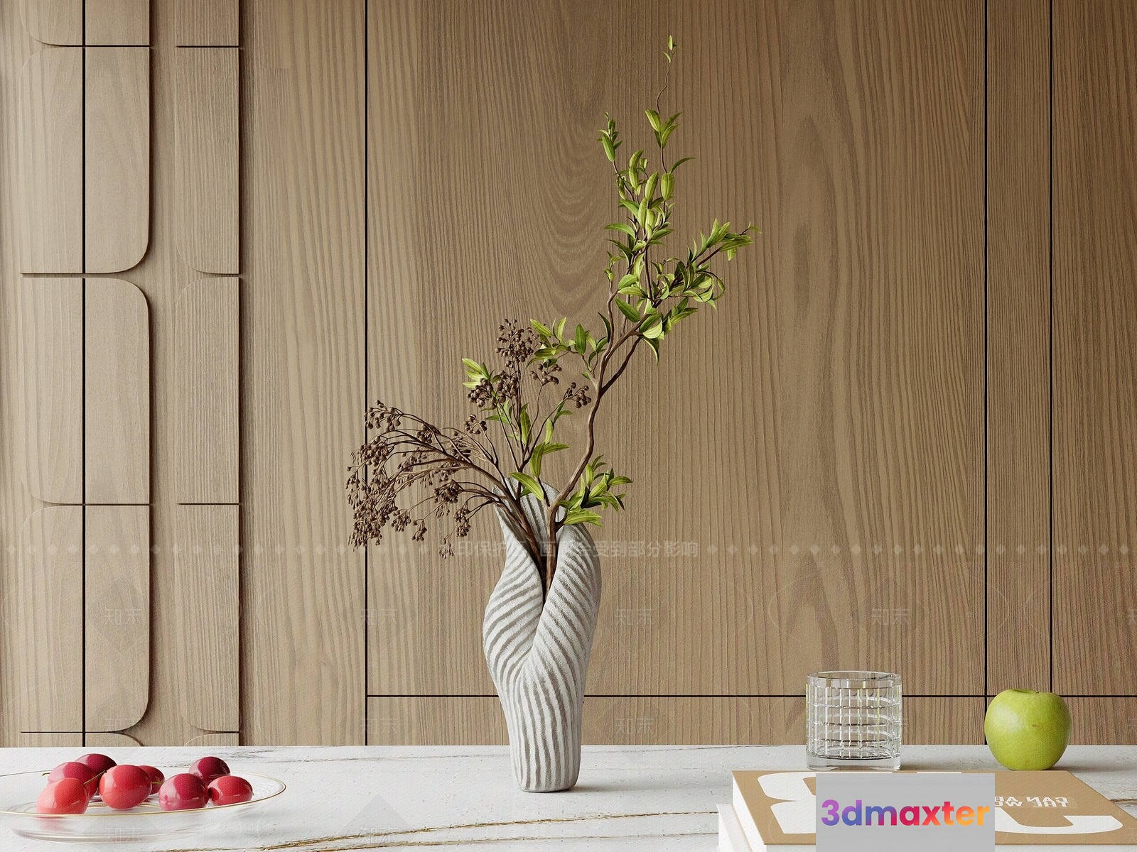 Modern Wooden Cabinet 3D Model - 9351 - CORONA Render