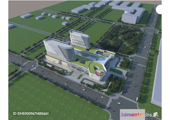 A 3D Rendering Of A Large Building 3D Model - 5933 - VRAY Render