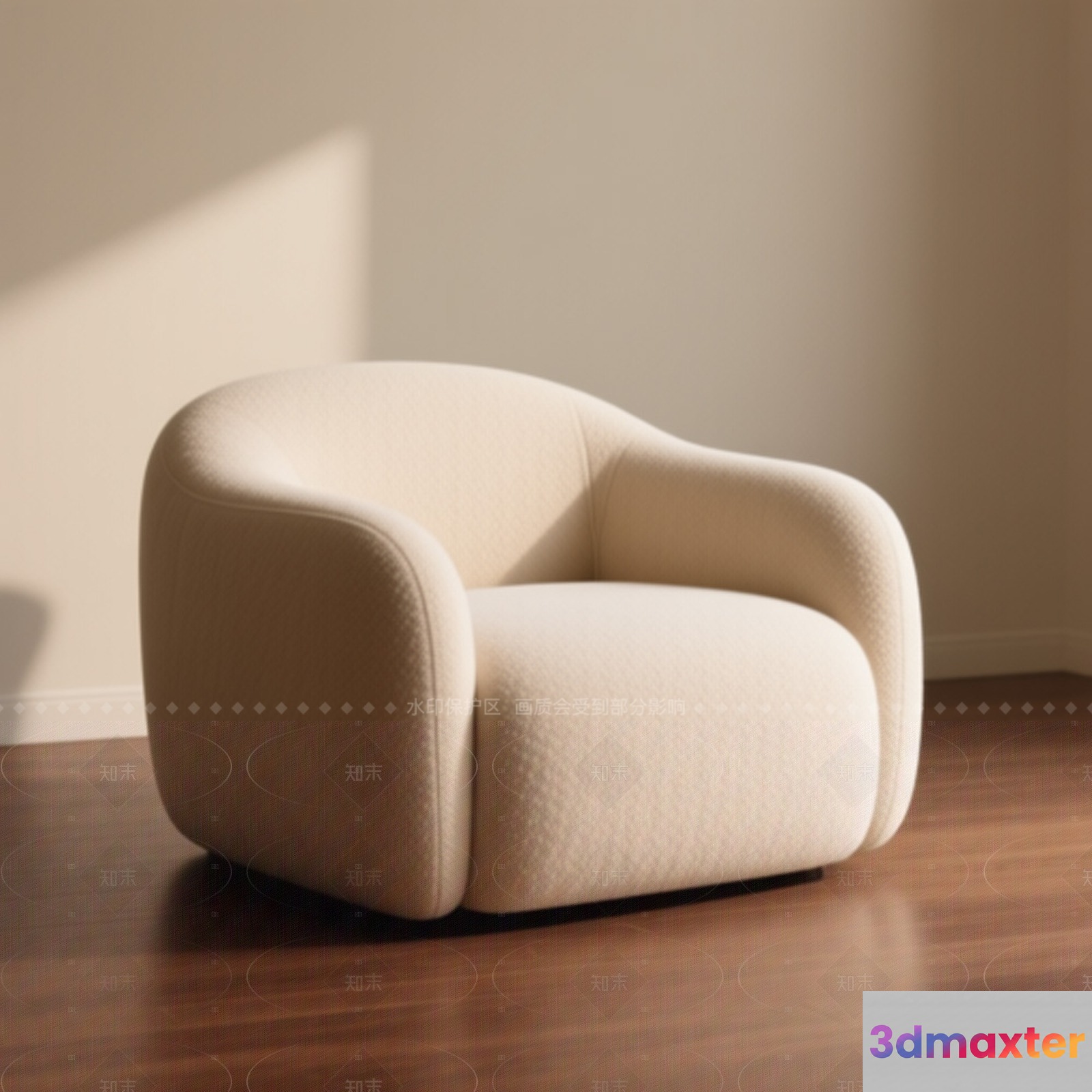 Modern Beige Chair 3D Model - 13723 - VRAY Render